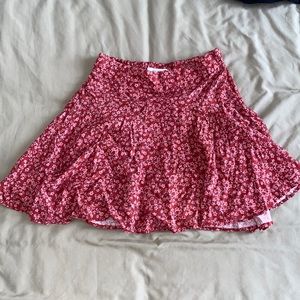Floral Mini Skirt Red/Pink